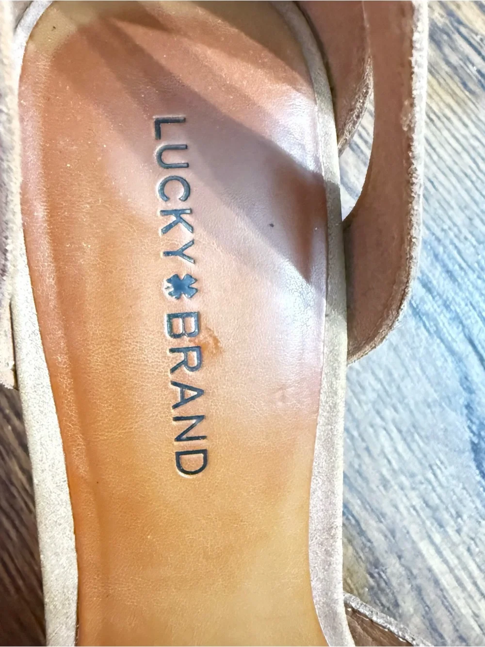 Lucky Brand Blush Suede Pointed-Toe Ankle Strap Heels